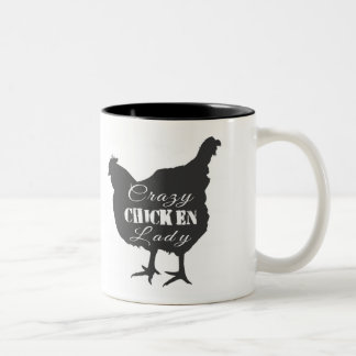 Crazy Chicken Lady Zweifarbige Tasse