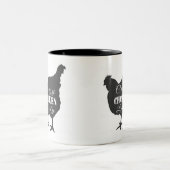 Crazy Chicken Lady Zweifarbige Tasse (Mittel)