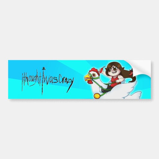 Crazy Chicken Ride and Logo Banner Autoaufkleber (Vorne)