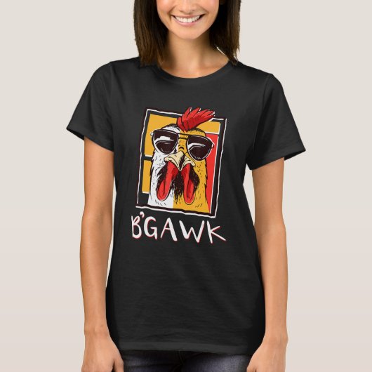Crazy Chicken Shirt Rooster W Sonnenbrille Bgawk (Vorderseite)