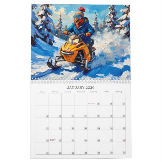 Crazy Chickens 2026 Kalender (Jan 2026)