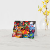 Crazy Chickens Finger Puppets Handwerkskunst Karte (Gelbe Blume)