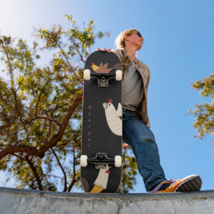 crazy chickens modern farmhouse monogram skateboar skateboard