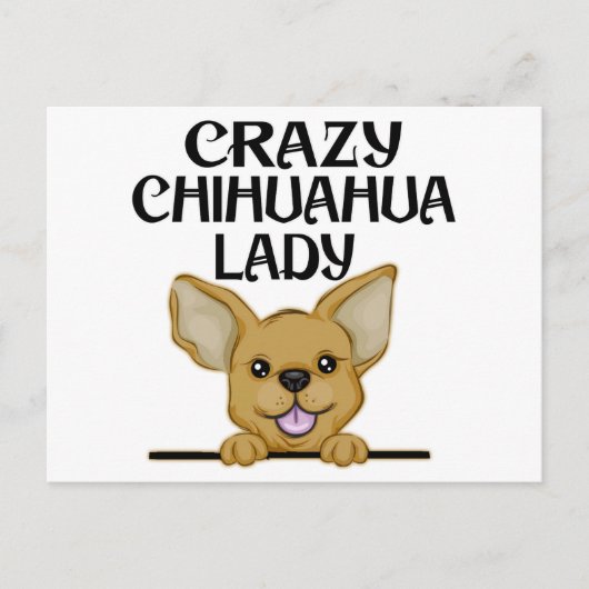 Crazy Chihuahua Lady Postkarte (Vorderseite)