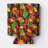 Crazy Chili Paprikaschoten, Kaktus und Feuer Dosenkühler (Vorderseite)