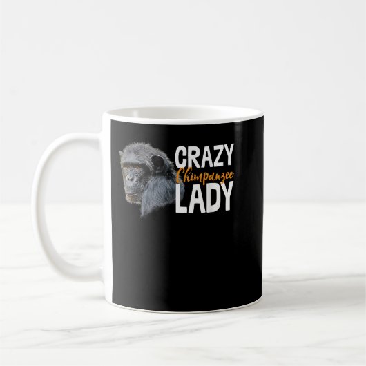 Crazy Chimpanzee Lady Art Monkey Chimp Ape Kaffeetasse (Links)