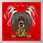 Crazy Chinese Crested Dog handbemalt Poster (Vorne)