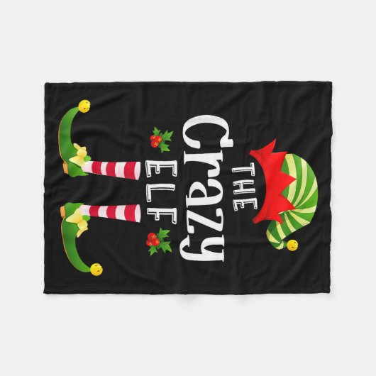 Crazy Christmas Elf Matching Pajama X-mas Party Fleecedecke (Vorderseite (Horizontal))