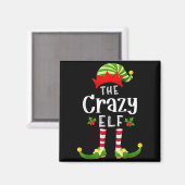 Crazy Christmas Elf Matching Pajama X-mas Party Magnet (Vorderseite/Rückseite)