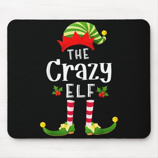 Crazy Christmas Elf Matching Pajama X-mas Party Mousepad (Vorne)