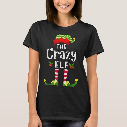 Crazy Christmas Elf Matching Pajama X-mas Party  T-Shirt (Vorderseite)