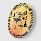 Crazy Christmas Lady-45322 Große Wanduhr (Winkel)