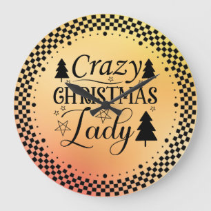 Crazy Christmas Lady-45322 Große Wanduhr
