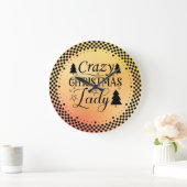 Crazy Christmas Lady-45322 Große Wanduhr (Zuhause)