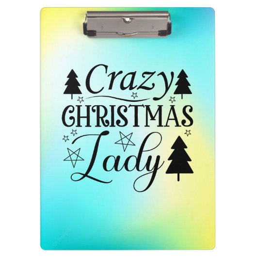 Crazy Christmas Lady-45322 Klemmbrett (Vorderseite)
