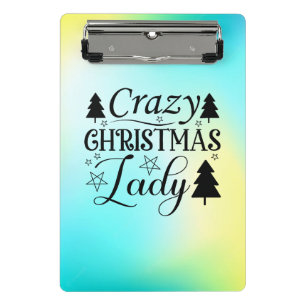 Crazy Christmas Lady-45322 Mini Klemmbrett