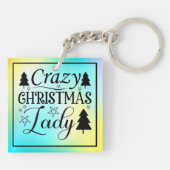 Crazy Christmas Lady-45322 Schlüsselanhänger (Rückseite)