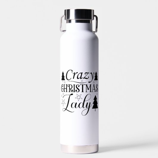 Crazy Christmas Lady-45322 Trinkflasche (Vorne)