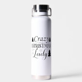 Crazy Christmas Lady-45322 Trinkflasche (Rückseite)