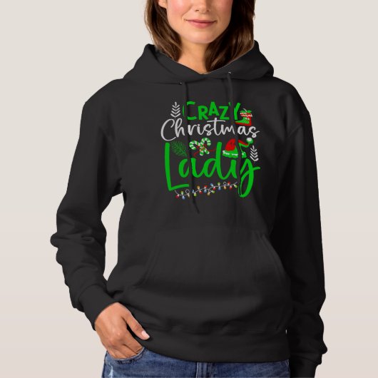 Crazy Christmas Lady-84653 Hoodie (Vorderseite)