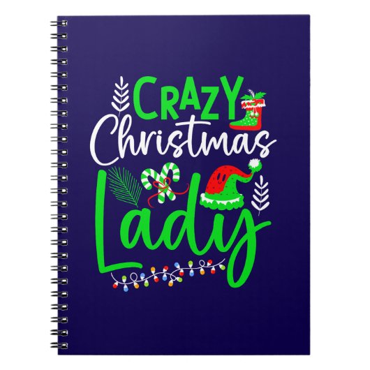 Crazy Christmas Lady-84653 Notizblock (Vorderseite)