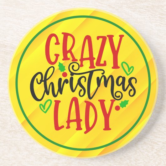 Crazy Christmas Lady-84654 Getränkeuntersetzer (Vorne)