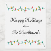 Crazy Christmas Light Wine Flasche Label #HolidayZ Weinetikett (Einzelnes Label)