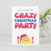 Crazy Christmas Party Einladung (Stehend Vorderseite)