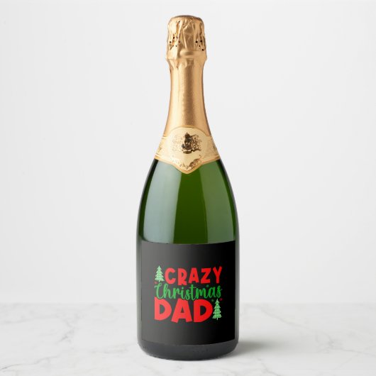 Crazy Christmas Vater Schaumweinetikett (Vorderseite)