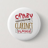 Crazy Clarinet Player Clarinetist Button (Vorderseite)