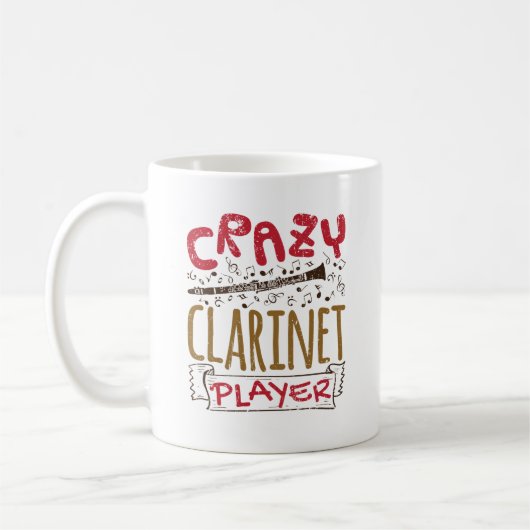 Crazy Clarinet Player Clarinetist Kaffeetasse (Links)