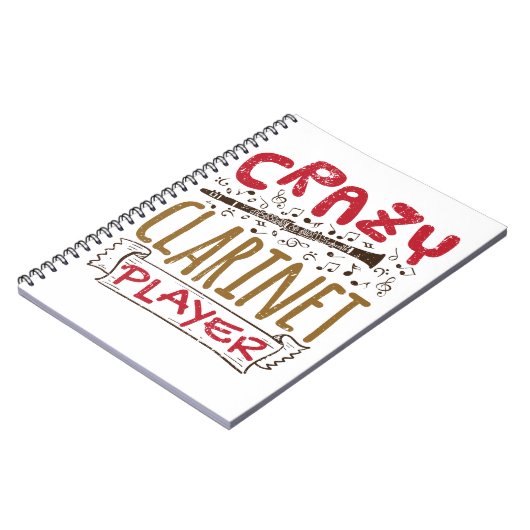 Crazy Clarinet Player Clarinetist Notizblock (Linke Seite)