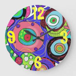 Crazy clock by Cindy Ginter Große Wanduhr