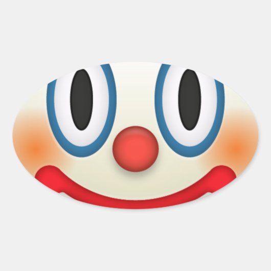 Crazy Clown Emoji Ovaler Aufkleber (Vorderseite)