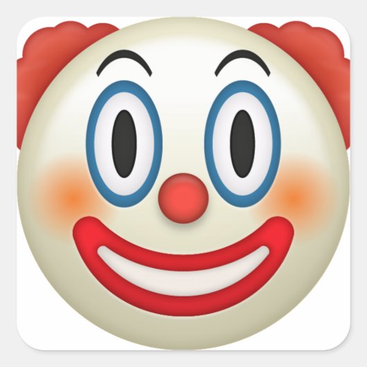 Crazy Clown Emoji Quadratischer Aufkleber (Vorderseite)