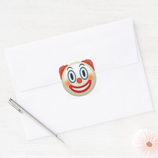 Crazy Clown Emoji Quadratischer Aufkleber (Umschlag)