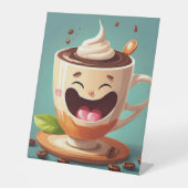 Crazy Coffee - Pedestal-Zeichen Sockelschild (Vorderseite)