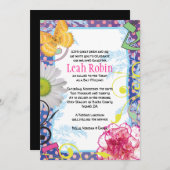 CRAZY COLLAGE Bat Mitzvah Party Card Einladung (Vorne/Hinten)