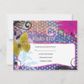 CRAZY COLLAGE Bat Mitzvah Reply Card RSVP Karte (Vorderseite)