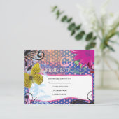 CRAZY COLLAGE Bat Mitzvah Reply Card RSVP Karte (Stehend Vorderseite)
