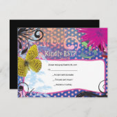 CRAZY COLLAGE Bat Mitzvah Reply Card RSVP Karte (Vorne/Hinten)
