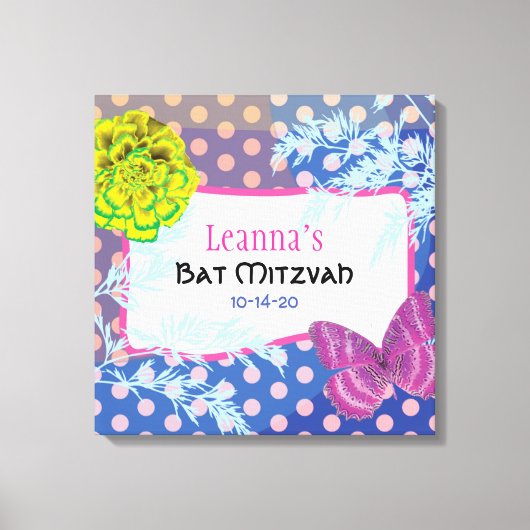 CRAZY COLLAGE Bat Mitzvah Sign-In Memory Board Leinwanddruck (Vorderseite)