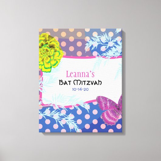 CRAZY COLLAGE Bat Mitzvah Sign-In Memory Board Leinwanddruck (Vorderseite)