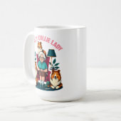 Crazy Collie Lady Kaffeetasse (Vorderseite Links)