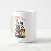 Crazy Collie Lady Kaffeetasse (Vorderseite Links)