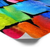 Crazy Color Ripper Wasserfarbe Regenbogenkunst Pos Poster (Ecke)