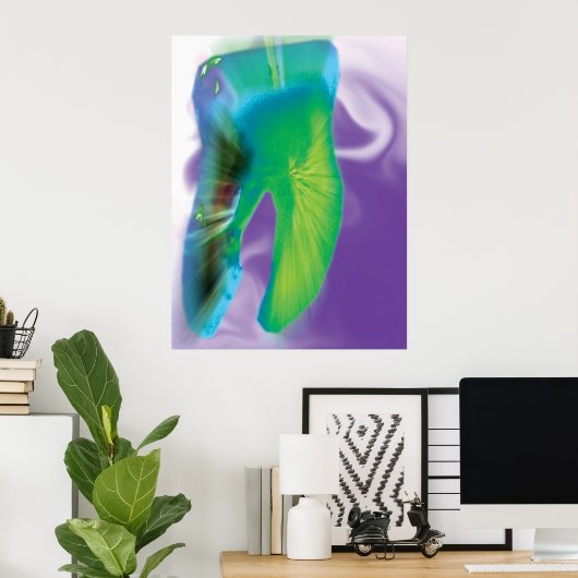 Crazy Colored Tooth Design Dentist Poster (Heimbüro)