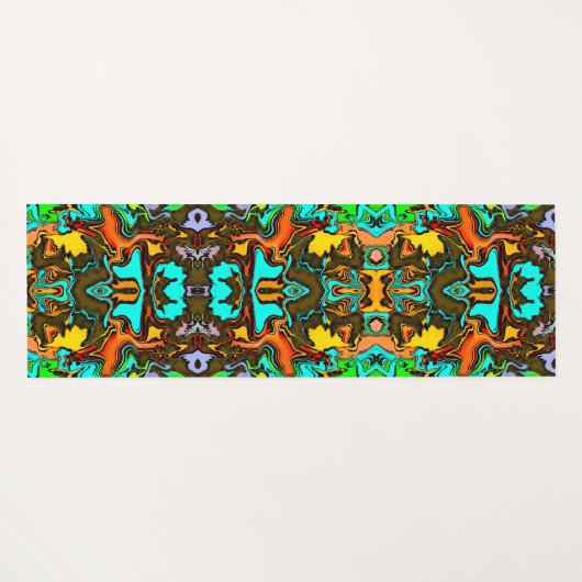 Crazy Colorful Boho Fun Abstrakt modern Yogamatte (Rückseite (Horizontal))
