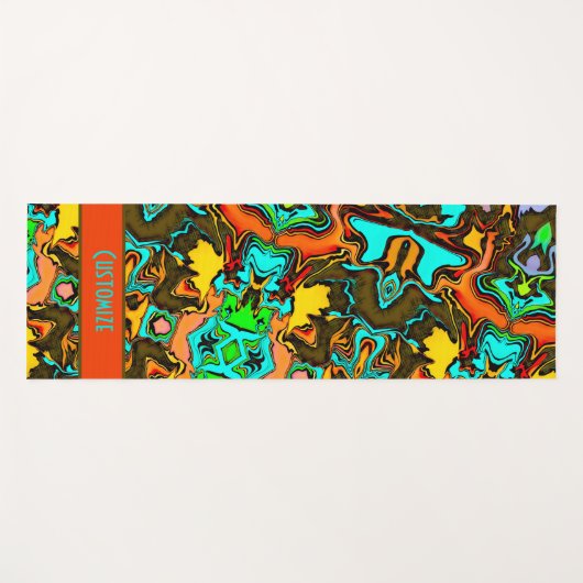 Crazy Colorful Boho Fun Abstrakt modern Yogamatte (Vorderseite (Horizontal))