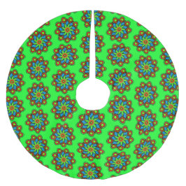 Crazy-Colorful handgezeichnet Mandala Polyester Weihnachtsbaumdecke
